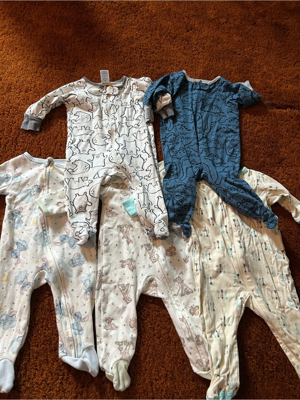 Gebers and Disney Footed sleepers Baby One-Pieces - Pack